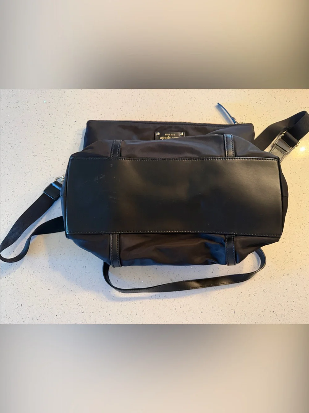 kate spade Black Nylon Messenger Crossbody with Gold Hardware